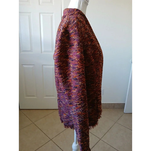 Coldwater Creek Southwestern Sweater Jacket Small Embroidered Fringe Unique - Picture 2 of 15